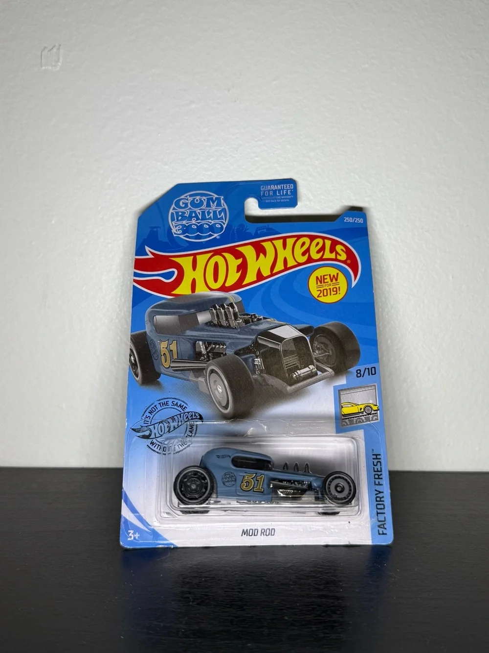 2019 Hot Wheels #250 Blue Mod Rod Gumball 3000 Car